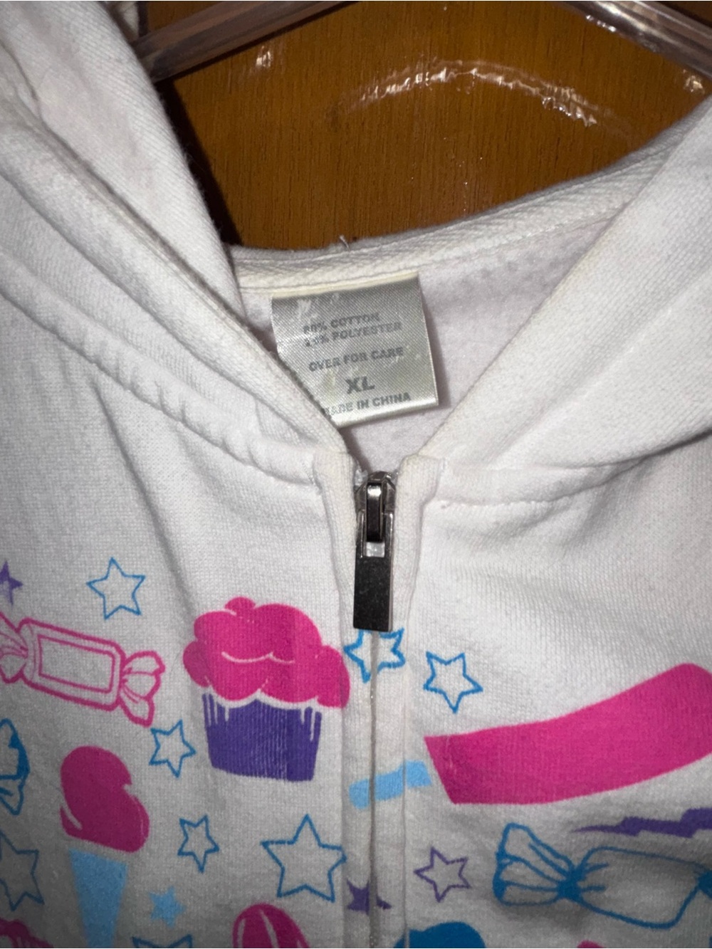 Jeffree Star White Zip Hoodie with Pink & Blue Beauty Icons - Picture 2 of 3